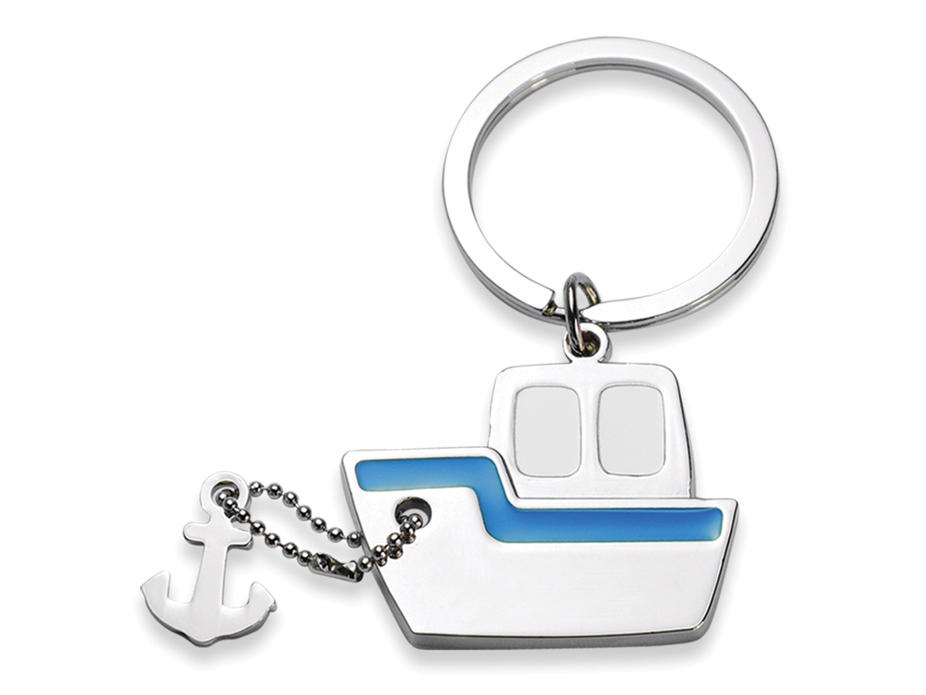 Ship Shape Metal Keychain